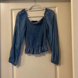 Blue long sleeve top